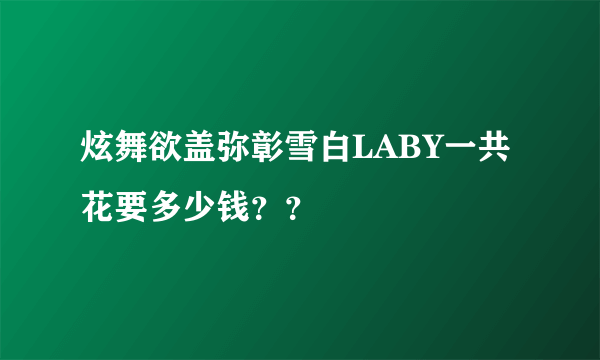 炫舞欲盖弥彰雪白LABY一共花要多少钱？？