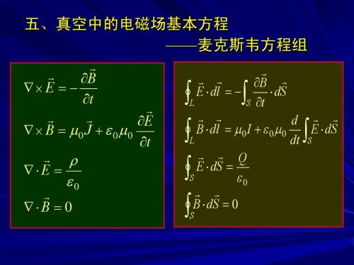 麦克斯韦方程组分别有哪几个方程