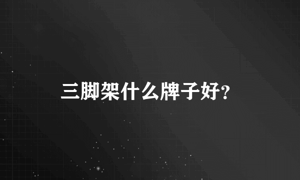 三脚架什么牌子好？