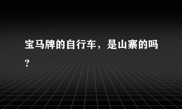 宝马牌的自行车，是山寨的吗？