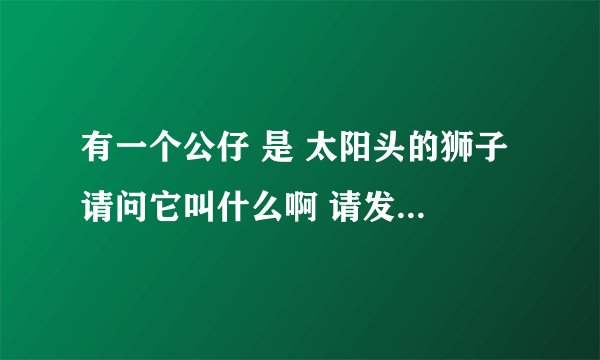 有一个公仔 是 太阳头的狮子 请问它叫什么啊 请发上图片 谢谢啊