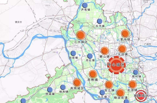 佛山地图 区域划分