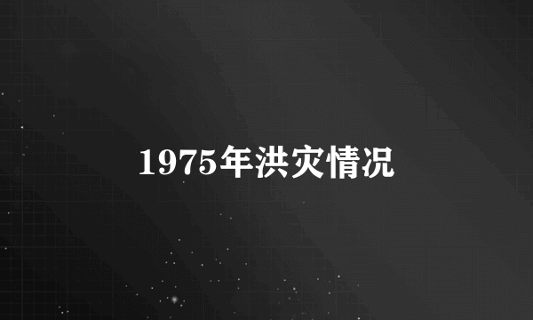 1975年洪灾情况