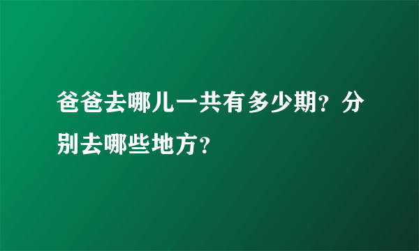 爸爸去哪儿一共有多少期？分别去哪些地方？