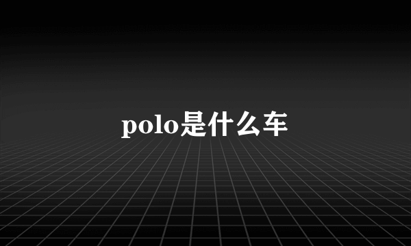 polo是什么车