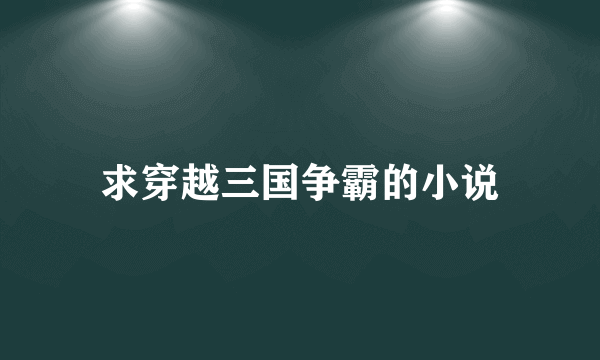 求穿越三国争霸的小说