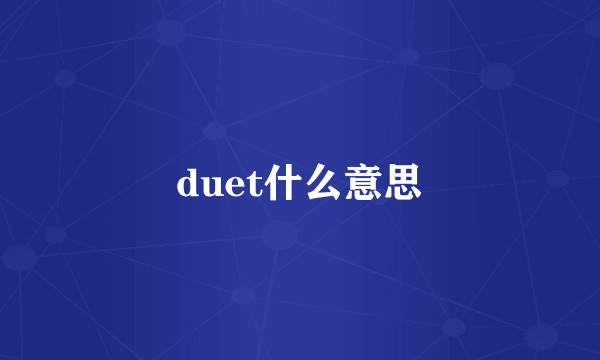 duet什么意思