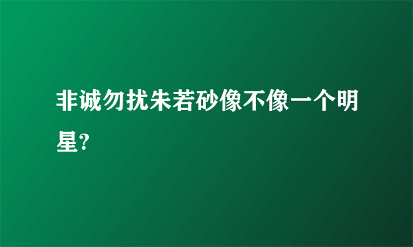 非诚勿扰朱若砂像不像一个明星?