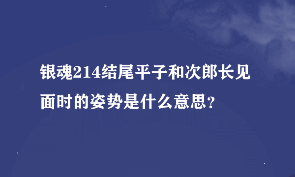 银魂214结尾平子和次郎长见面时的姿势是什么意思？