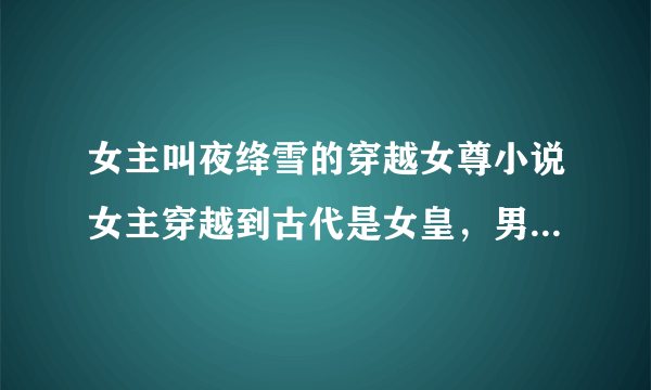 女主叫夜绛雪的穿越女尊小说女主穿越到古代是女皇，男主是丞相，后面