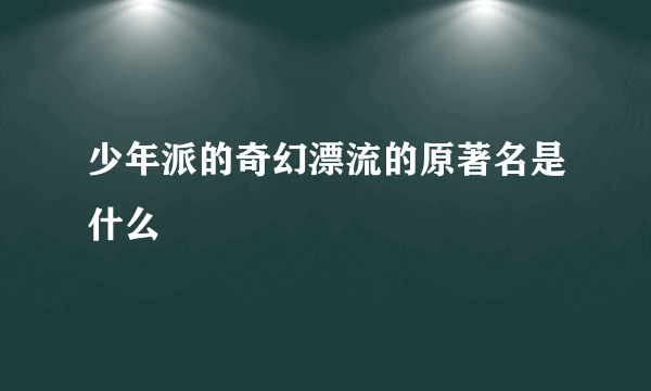 少年派的奇幻漂流的原著名是什么