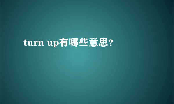 turn up有哪些意思？