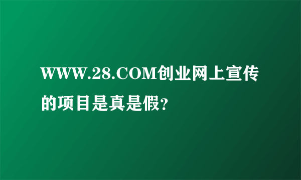 WWW.28.COM创业网上宣传的项目是真是假？