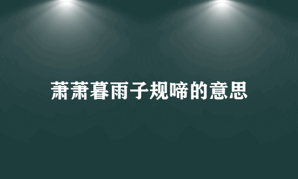 萧萧暮雨子规啼的意思