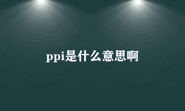 ppi是什么意思啊