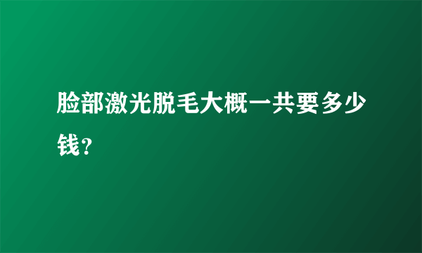 脸部激光脱毛大概一共要多少钱？