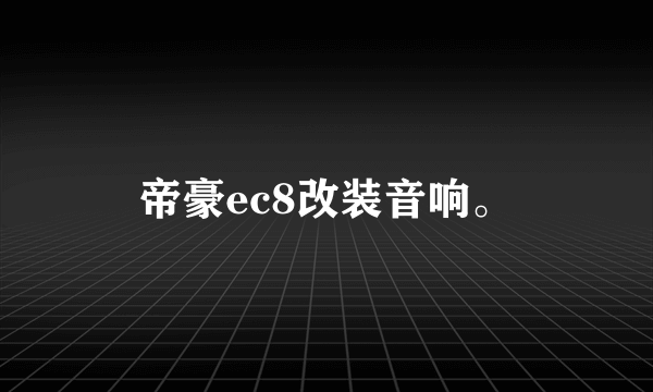 帝豪ec8改装音响。