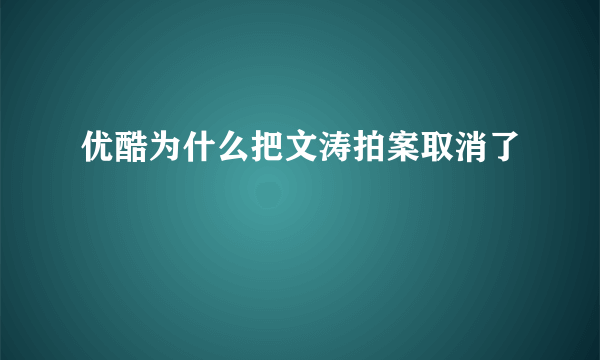 优酷为什么把文涛拍案取消了