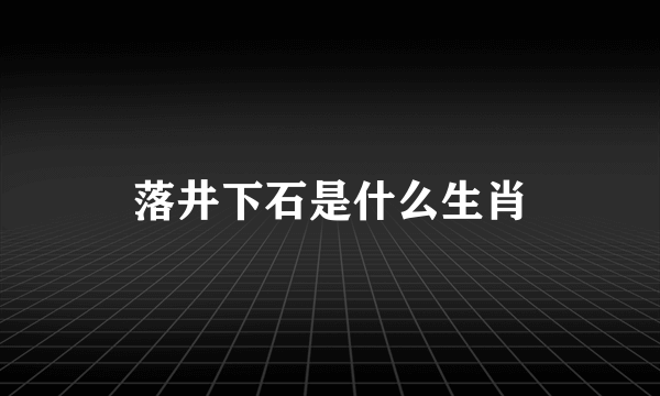 落井下石是什么生肖