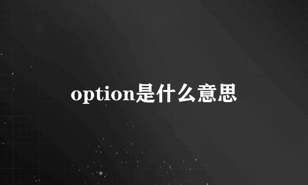 option是什么意思