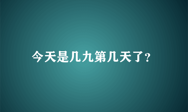 今天是几九第几天了？