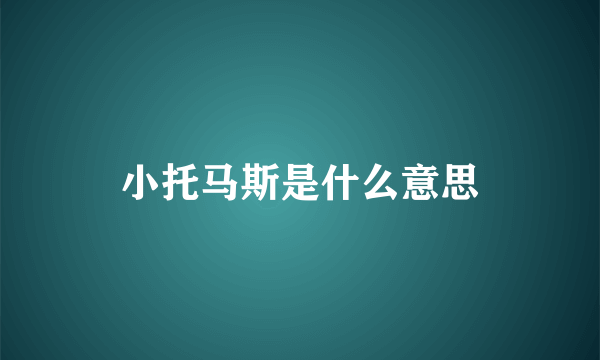 小托马斯是什么意思