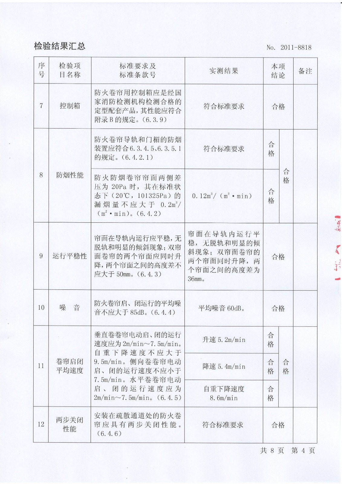 防火卷帘门技术标准