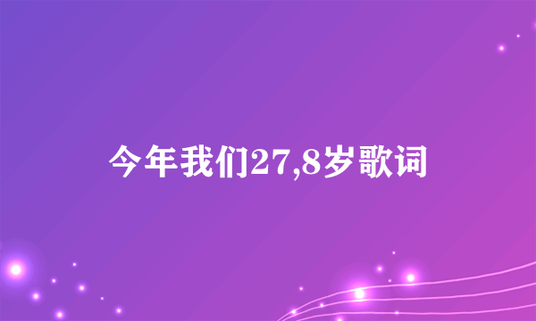 今年我们27,8岁歌词