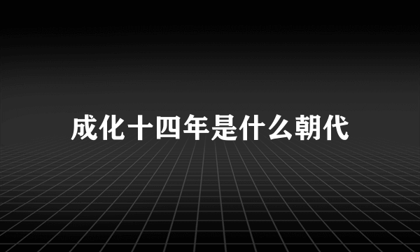 成化十四年是什么朝代