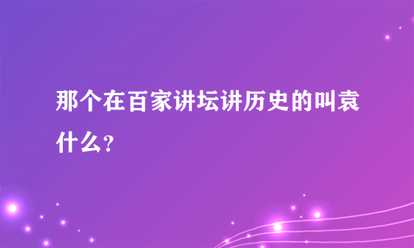 那个在百家讲坛讲历史的叫袁什么？