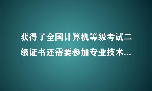 获得了全国计算机等级考试二级证书还需要参加专业技术人员计算机应用能力考试么？