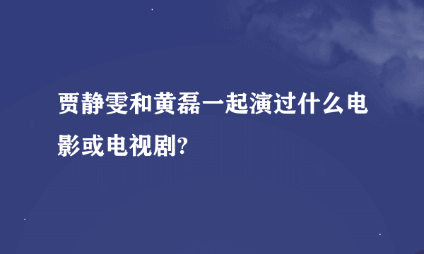 贾静雯和黄磊一起演过什么电影或电视剧?