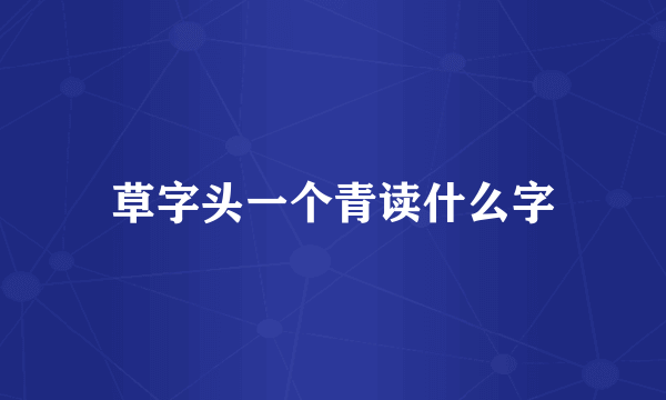 草字头一个青读什么字