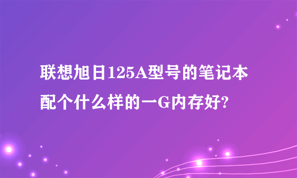 联想旭日125A型号的笔记本配个什么样的一G内存好?