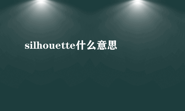 silhouette什么意思