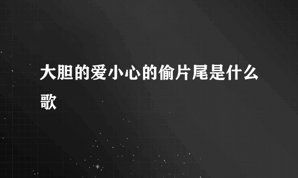 大胆的爱小心的偷片尾是什么歌