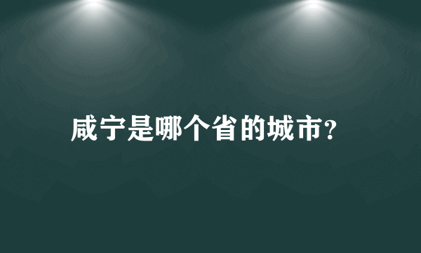 咸宁是哪个省的城市？