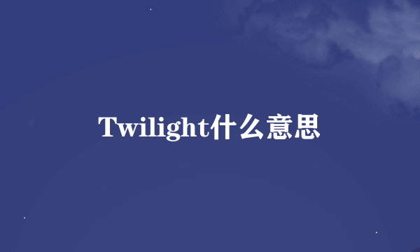 Twilight什么意思