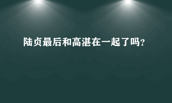 陆贞最后和高湛在一起了吗？