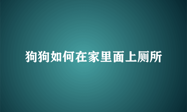 狗狗如何在家里面上厕所