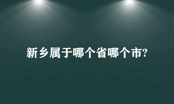 新乡属于哪个省哪个市?