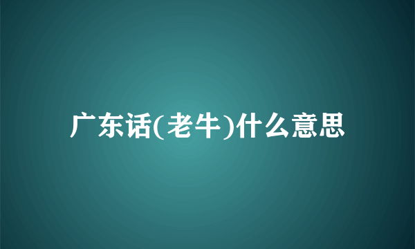 广东话(老牛)什么意思