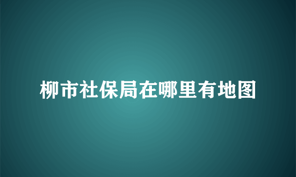 柳市社保局在哪里有地图