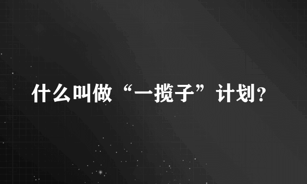 什么叫做“一揽子”计划？