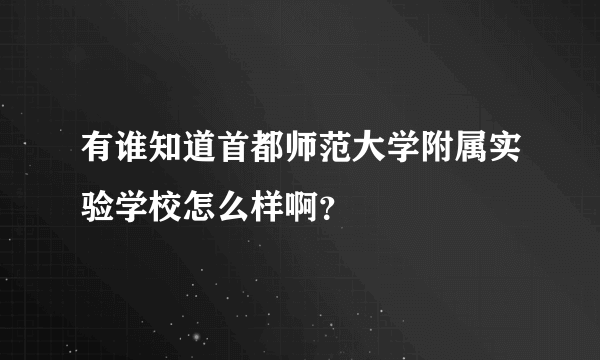 有谁知道首都师范大学附属实验学校怎么样啊？