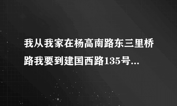 我从我家在杨高南路东三里桥路我要到建国西路135号怎么乘车