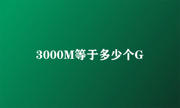 3000M等于多少个G