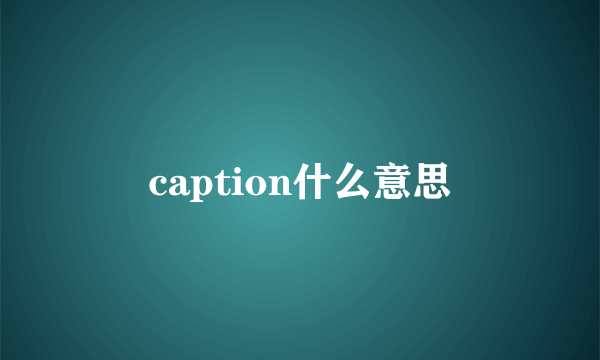 caption什么意思