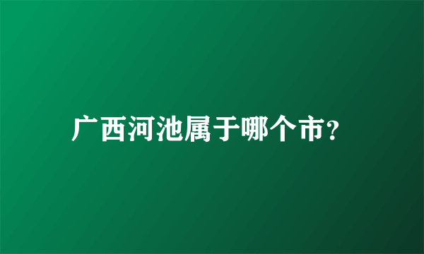 广西河池属于哪个市？