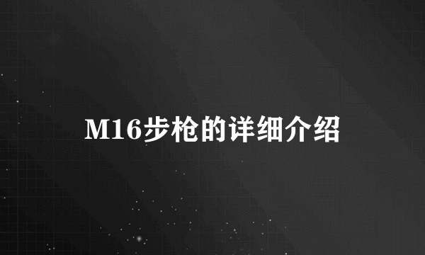 M16步枪的详细介绍